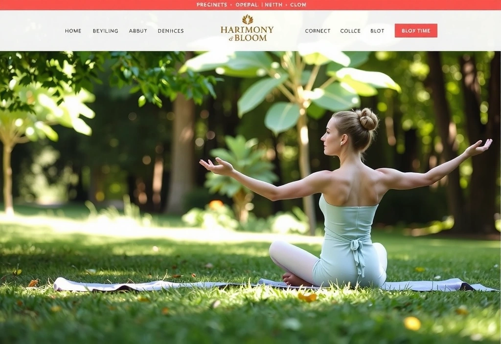A serene image of a woman meditating in a lush, green natural setting, surrounded by soft light and botanical elements, symbolizing harmony and natural well-being.
